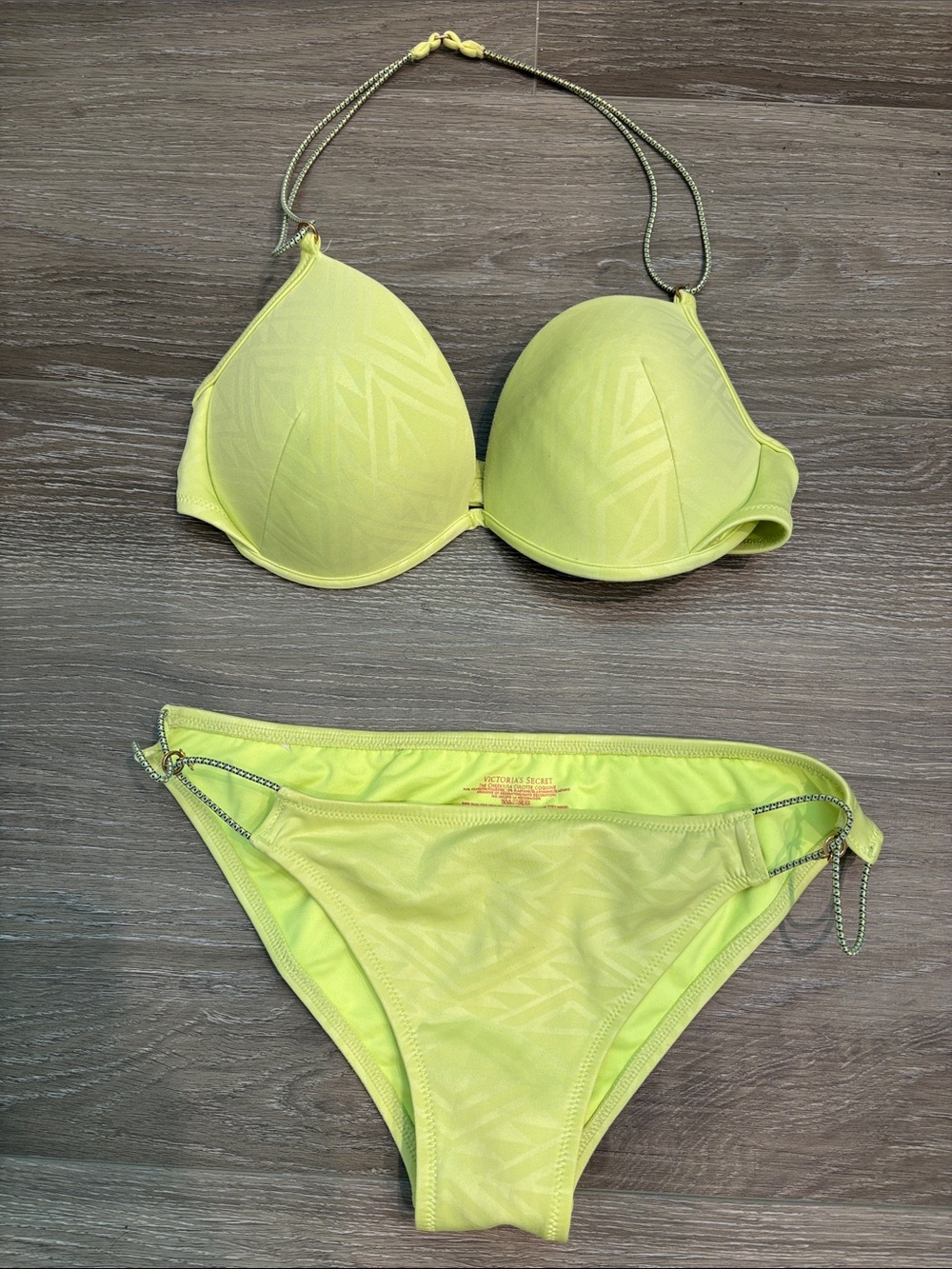Victoria's Secret Neon Yellow Push-Up Bikini Set
